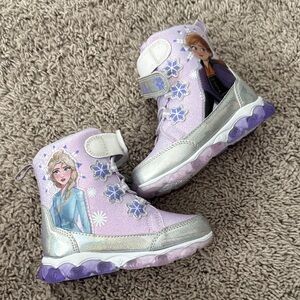 Kids' Purple and Silver Frozen Snow Boots